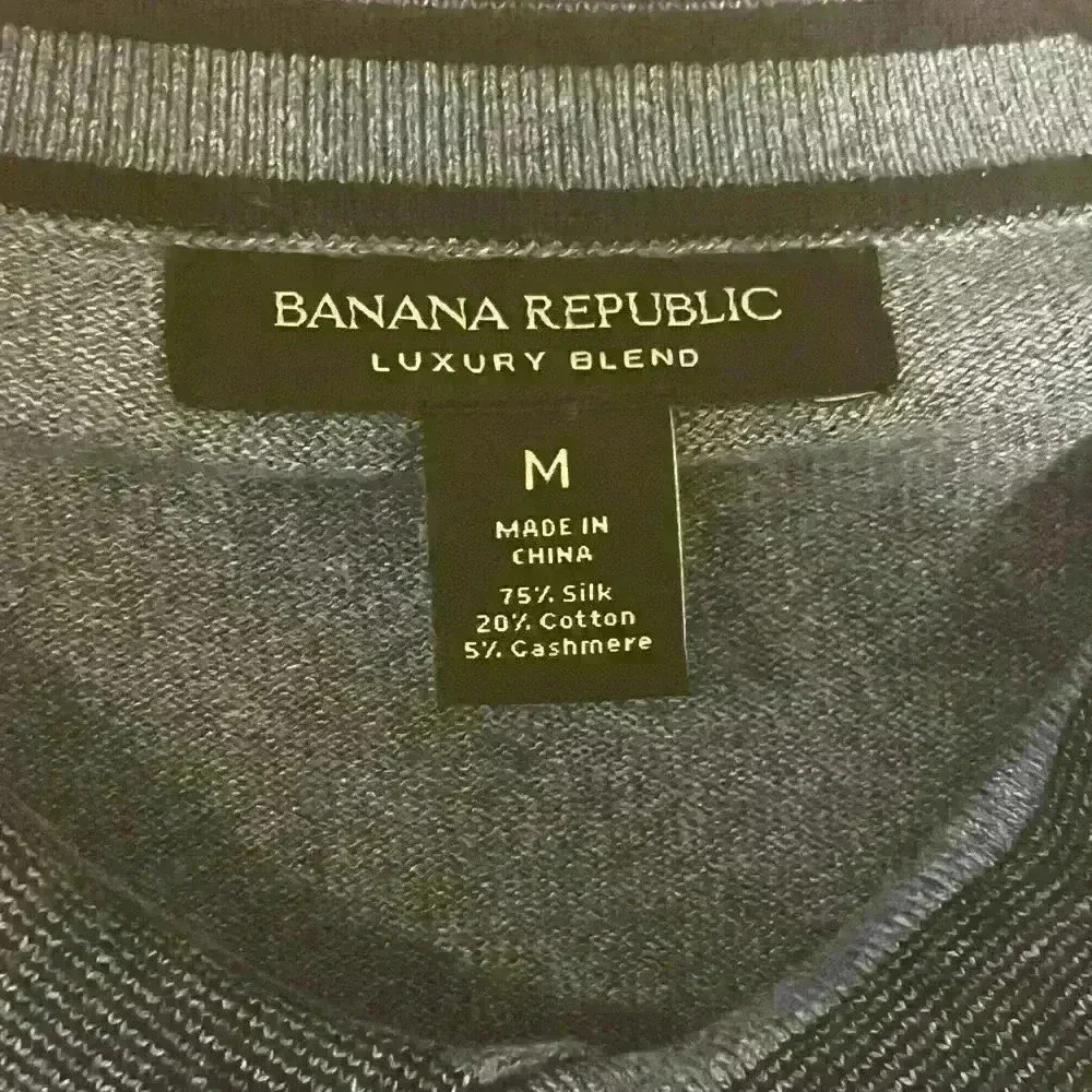 Banana Republic Luxury Blend Silk & Cotton Blue Men’s Shirt Size M